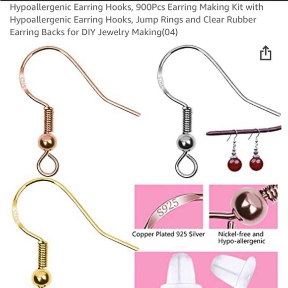 Handcrafted Pink Beaded Hope Dangling Earrings - Picture 5 of 6